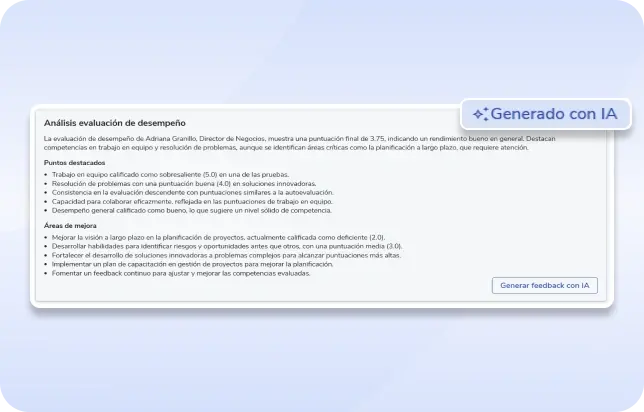 ¡Genera feedback con IA en tus Evaluaciones de Desempeño!